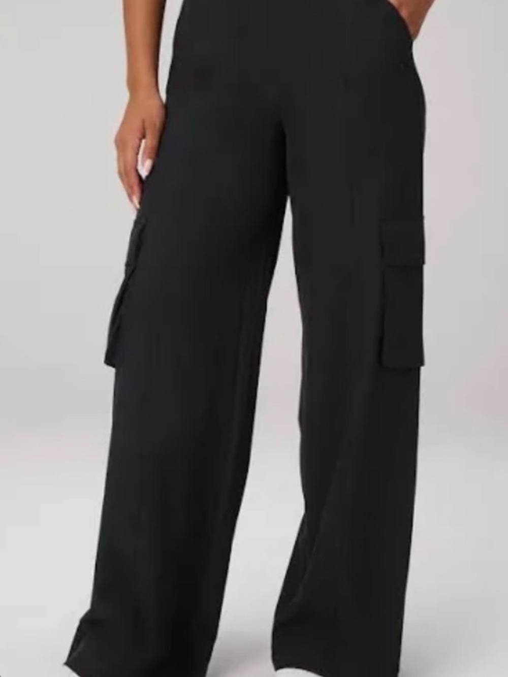 Fabletics Black Wide-Leg Cargo Trousers XL Tall